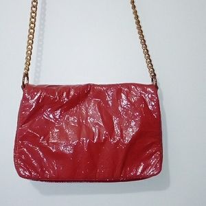 Sisley Vintage red bag with Long chain strap detail Shoulder bag